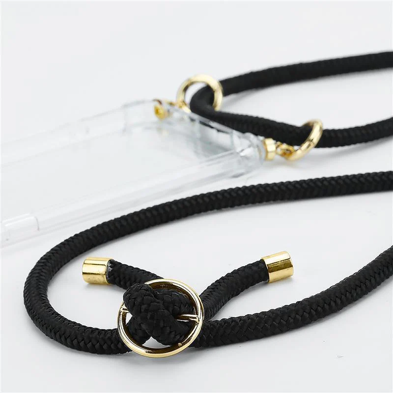 Cadorabo Handy Kette kompatibel mit Huawei MATE 30 PRO Silikon Schutzhülle mit Gold Ringen, Kordel Band und abnehmbarem Etui