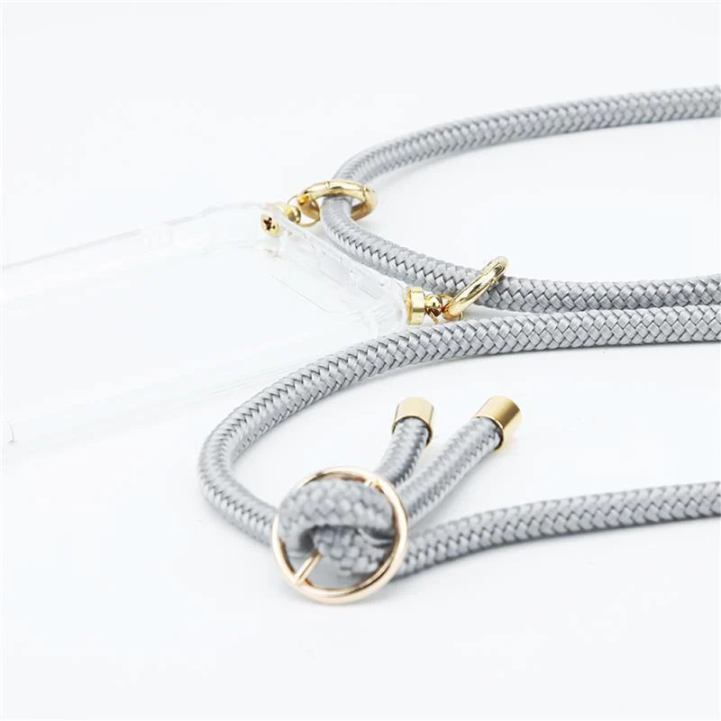 Cadorabo Handy Kette kompatibel mit Huawei MATE 30 PRO Silikon Schutzhülle mit Gold Ringen, Kordel Band und abnehmbarem Etui