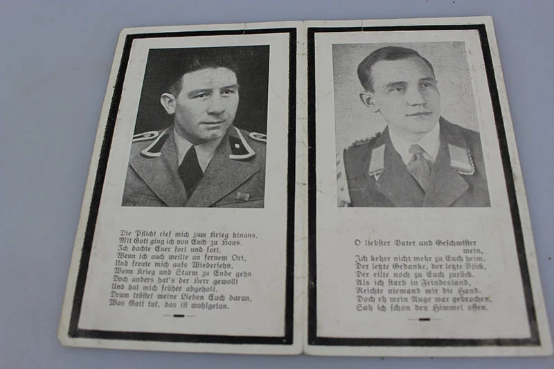 Sterbebilder 2 Brüder, ein hochdekorierter SS-Mann