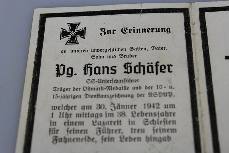 Sterbebilder 2 Brüder, ein hochdekorierter SS-Mann