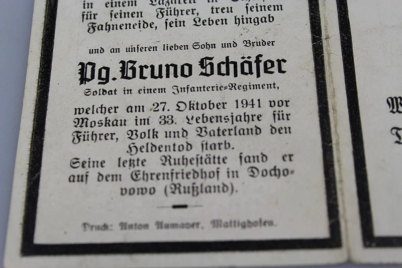 Sterbebilder 2 Brüder, ein hochdekorierter SS-Mann