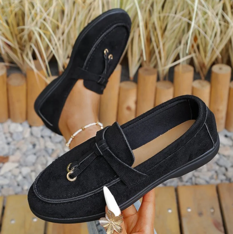 Damen nan bequeme Slip-On Loafer mit dekorativem Quastenbesatz und ergonomischer Gummisohle Drune