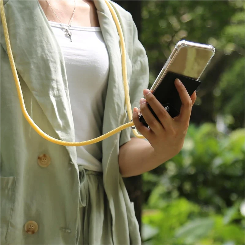 Cadorabo Handy Kette kompatibel mit Huawei Google NEXUS 6P Silikon Schutzhülle mit Silbernen Ringen, Kordel Band und abnehmbarem Etui
