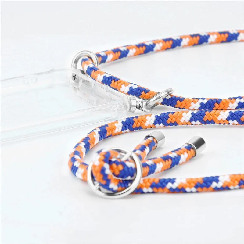 Cadorabo Handy Kette kompatibel mit Samsung Galaxy XCover 4 / XCover 4s Silikon Schutzhülle mit Silbernen Ringen, Kordel Band und abnehmbarem Etui