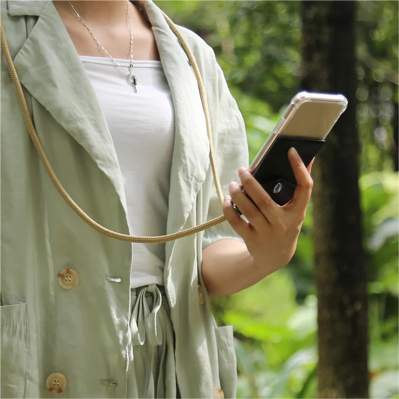Cadorabo Handy Kette kompatibel mit Samsung Galaxy XCover 4 / XCover 4s Silikon Schutzhülle mit Silbernen Ringen, Kordel Band und abnehmbarem Etui