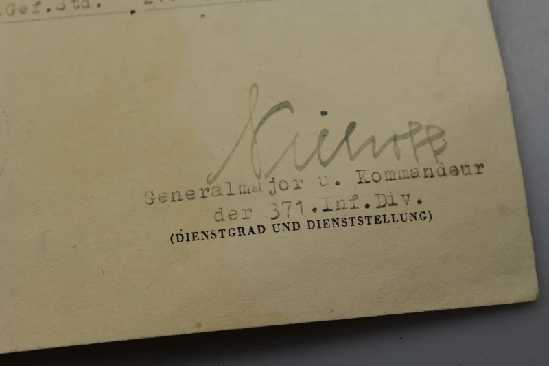 Eisernes Kreuz 2. Klasse Urkunde