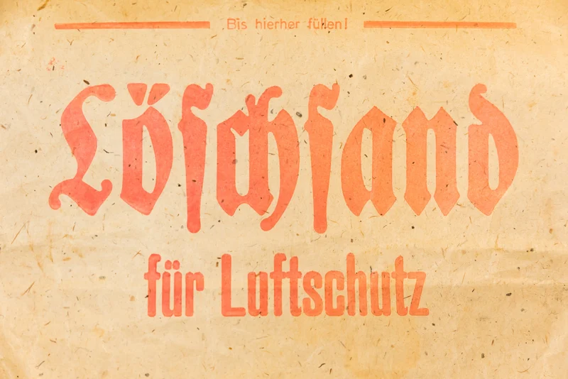 Papiertüte für Brandsandunterstände Luftschutz