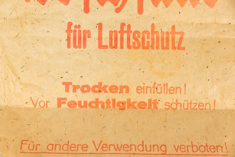 Papiertüte für Brandsandunterstände Luftschutz