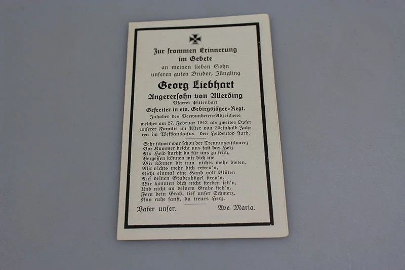 Sterbebilder Gebirgsjäger 27 Kaukasus