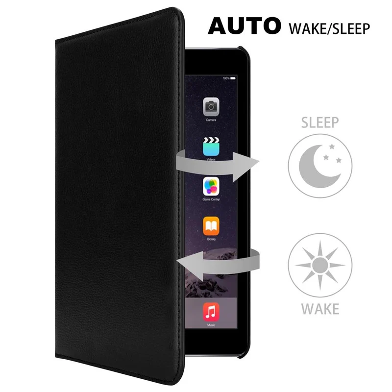 Cadorabo Tablet Hülle kompatibel mit Apple iPad AIR 2 2014 / AIR 2013 Schutzhülle mit Auto Wake Up, mit Standfunktion und Gummiband Verschluss