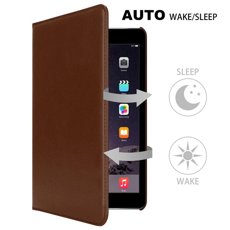 Cadorabo Tablet Hülle kompatibel mit Apple iPad AIR 2 2014 / AIR 2013 Schutzhülle mit Auto Wake Up, mit Standfunktion und Gummiband Verschluss