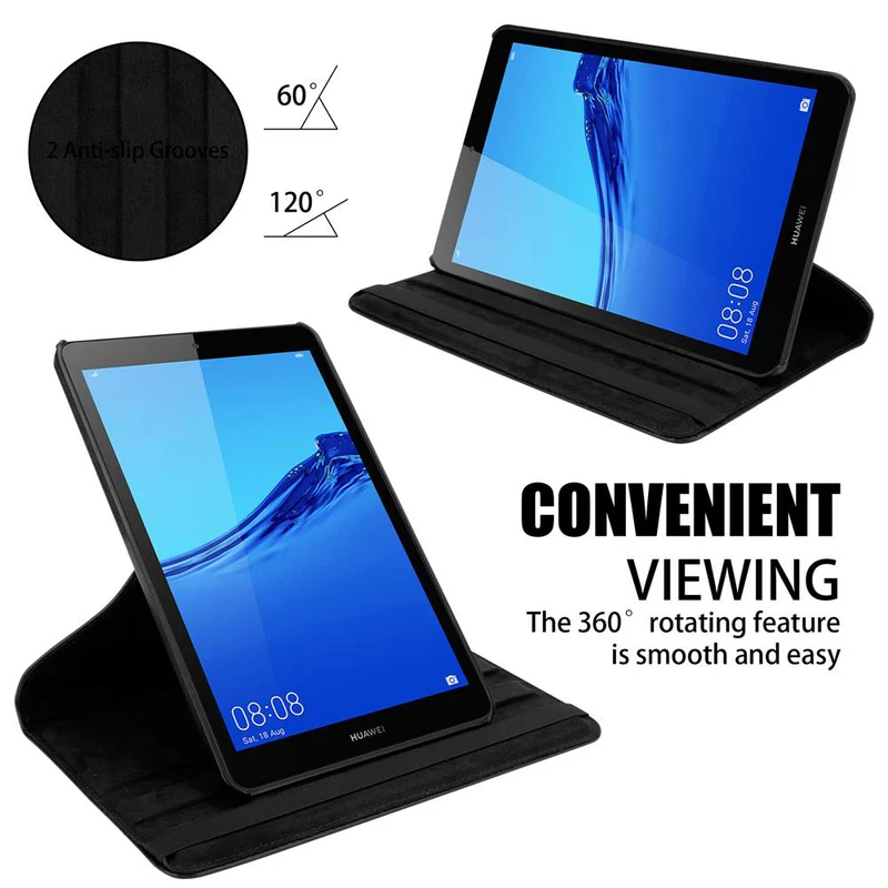 Cadorabo Tablet Hülle kompatibel mit Huawei MediaPad M5 8 (8.4 Zoll) Schutzhülle OHNE Auto Wake Up, mit Standfunktion und Gummiband Verschluss