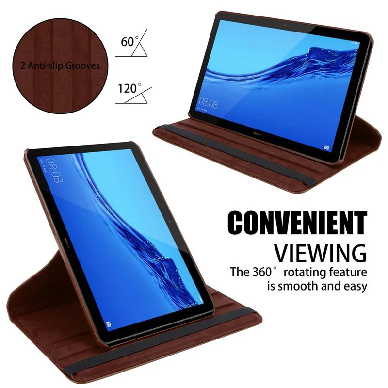 Cadorabo Tablet Hülle kompatibel mit Huawei MediaPad T5 10 (10.1 Zoll) Schutzhülle OHNE Auto Wake Up, mit Standfunktion und Gummiband Verschluss
