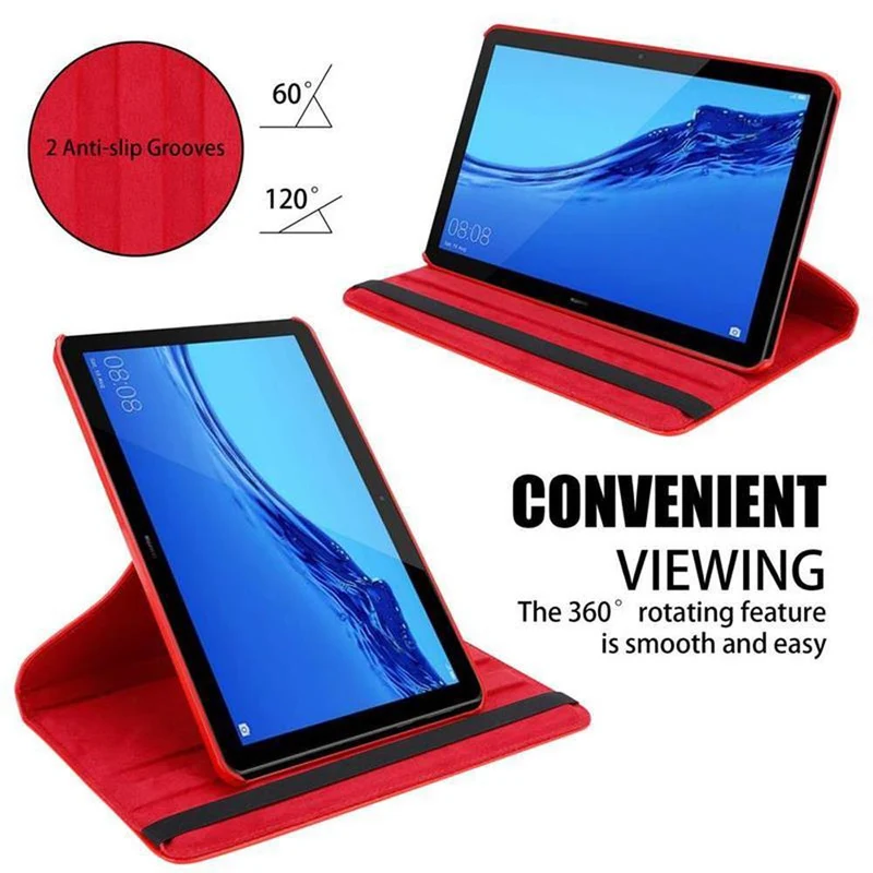 Cadorabo Tablet Hülle kompatibel mit Huawei MediaPad T5 10 (10.1 Zoll) Schutzhülle OHNE Auto Wake Up, mit Standfunktion und Gummiband Verschluss