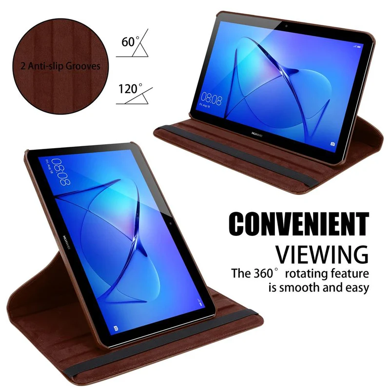 Cadorabo Tablet Hülle kompatibel mit Huawei MediaPad T3 10 (9.6 Zoll) Schutzhülle OHNE Auto Wake Up, mit Standfunktion und Gummiband Verschluss