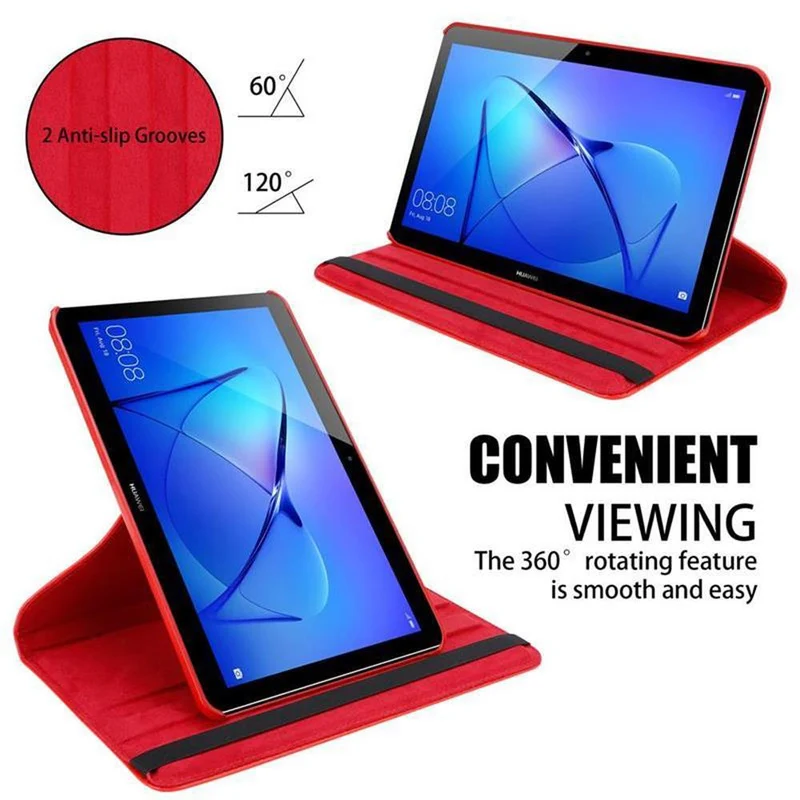 Cadorabo Tablet Hülle kompatibel mit Huawei MediaPad T3 10 (9.6 Zoll) Schutzhülle OHNE Auto Wake Up, mit Standfunktion und Gummiband Verschluss