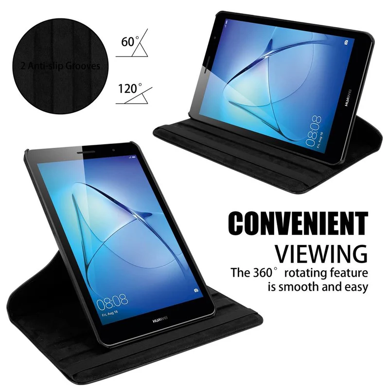 Cadorabo Tablet Hülle kompatibel mit Huawei MediaPad T3 8 (8.0 Zoll) Schutzhülle OHNE Auto Wake Up, mit Standfunktion und Gummiband Verschluss
