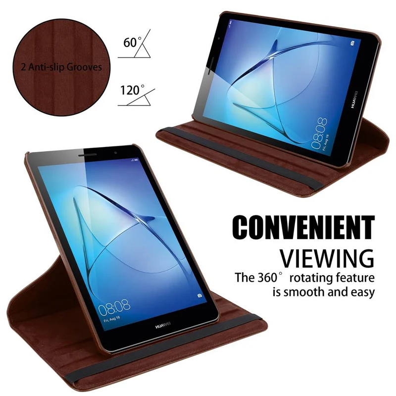 Cadorabo Tablet Hülle kompatibel mit Huawei MediaPad T3 8 (8.0 Zoll) Schutzhülle OHNE Auto Wake Up, mit Standfunktion und Gummiband Verschluss