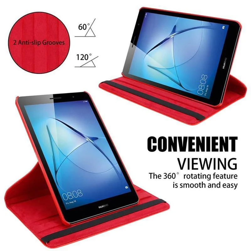 Cadorabo Tablet Hülle kompatibel mit Huawei MediaPad T3 8 (8.0 Zoll) Schutzhülle OHNE Auto Wake Up, mit Standfunktion und Gummiband Verschluss