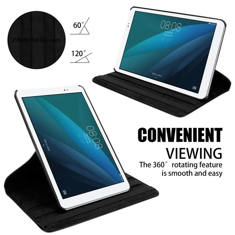 Cadorabo Tablet Hülle kompatibel mit Huawei MediaPad T1 10 (10.0 Zoll) Schutzhülle OHNE Auto Wake Up, mit Standfunktion und Gummiband Verschluss