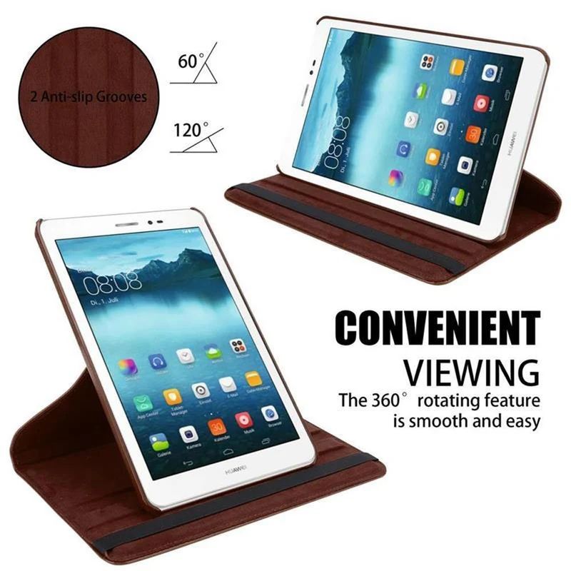 Cadorabo Tablet Hülle kompatibel mit Huawei MediaPad T1 8 (8.0 Zoll) Schutzhülle OHNE Auto Wake Up, mit Standfunktion und Gummiband Verschluss