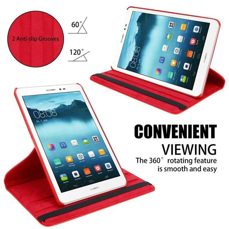 Cadorabo Tablet Hülle kompatibel mit Huawei MediaPad T1 8 (8.0 Zoll) Schutzhülle OHNE Auto Wake Up, mit Standfunktion und Gummiband Verschluss