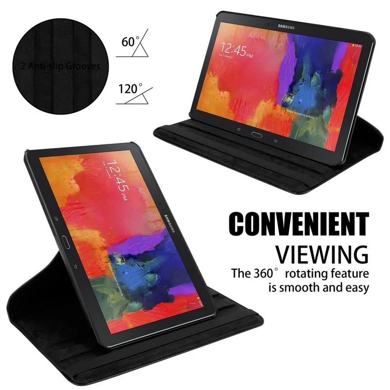 Cadorabo Tablet Hülle kompatibel mit Samsung Galaxy NOTE 10.1 2014 / Tab PRO 10.1 Schutzhülle OHNE Auto Wake Up, mit Standfunktion und Gummiband Verschluss