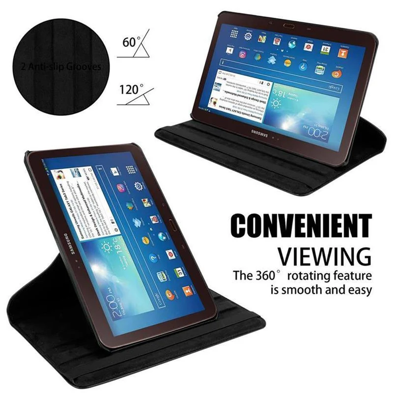 Cadorabo Tablet Hülle kompatibel mit Samsung Galaxy Tab 3 (10.1 Zoll) Schutzhülle OHNE Auto Wake Up, mit Standfunktion und Gummiband Verschluss