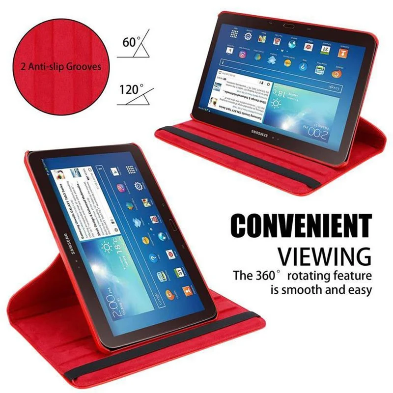 Cadorabo Tablet Hülle kompatibel mit Samsung Galaxy Tab 3 (10.1 Zoll) Schutzhülle OHNE Auto Wake Up, mit Standfunktion und Gummiband Verschluss