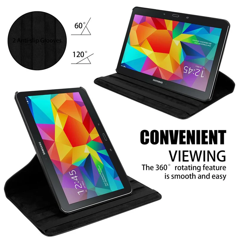 Cadorabo Tablet Hülle kompatibel mit Samsung Galaxy Tab 4 (10.1 Zoll) Schutzhülle OHNE Auto Wake Up, mit Standfunktion und Gummiband Verschluss
