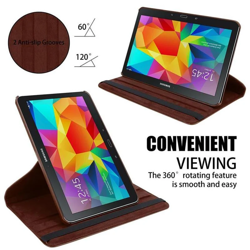 Cadorabo Tablet Hülle kompatibel mit Samsung Galaxy Tab 4 (10.1 Zoll) Schutzhülle OHNE Auto Wake Up, mit Standfunktion und Gummiband Verschluss