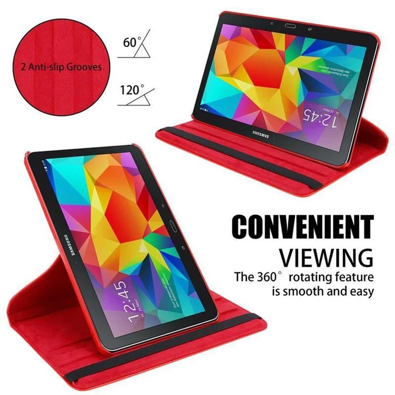 Cadorabo Tablet Hülle kompatibel mit Samsung Galaxy Tab 4 (10.1 Zoll) Schutzhülle OHNE Auto Wake Up, mit Standfunktion und Gummiband Verschluss