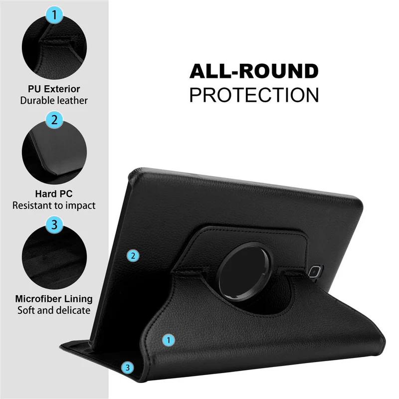 Cadorabo Tablet Hülle kompatibel mit Samsung Galaxy Tab A 2016 (10.1 Zoll) Schutzhülle OHNE Auto Wake Up, mit Standfunktion und Gummiband Verschluss