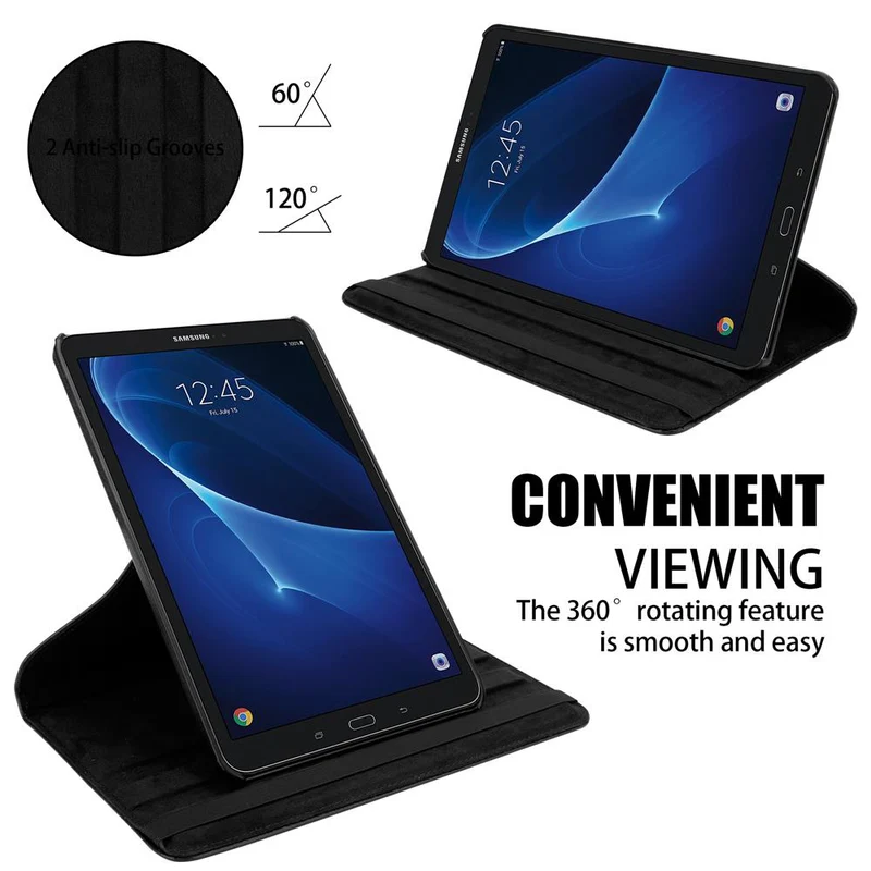 Cadorabo Tablet Hülle kompatibel mit Samsung Galaxy Tab A 2016 (10.1 Zoll) Schutzhülle OHNE Auto Wake Up, mit Standfunktion und Gummiband Verschluss