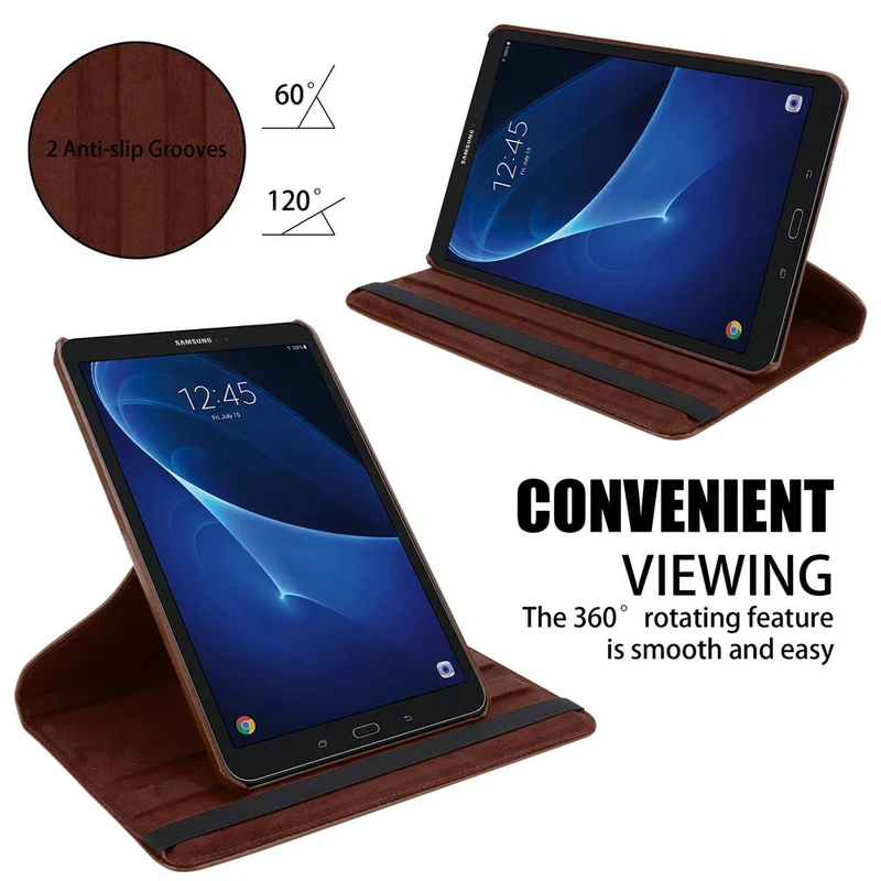 Cadorabo Tablet Hülle kompatibel mit Samsung Galaxy Tab A 2016 (10.1 Zoll) Schutzhülle OHNE Auto Wake Up, mit Standfunktion und Gummiband Verschluss