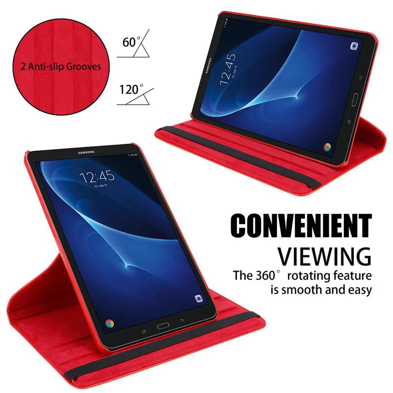 Cadorabo Tablet Hülle kompatibel mit Samsung Galaxy Tab A 2016 (10.1 Zoll) Schutzhülle OHNE Auto Wake Up, mit Standfunktion und Gummiband Verschluss