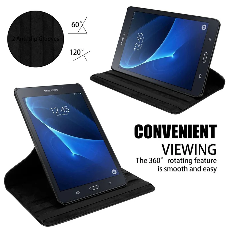 Cadorabo Tablet Hülle kompatibel mit Samsung Galaxy Tab A 2016 (7.0 Zoll) Schutzhülle OHNE Auto Wake Up, mit Standfunktion und Gummiband Verschluss
