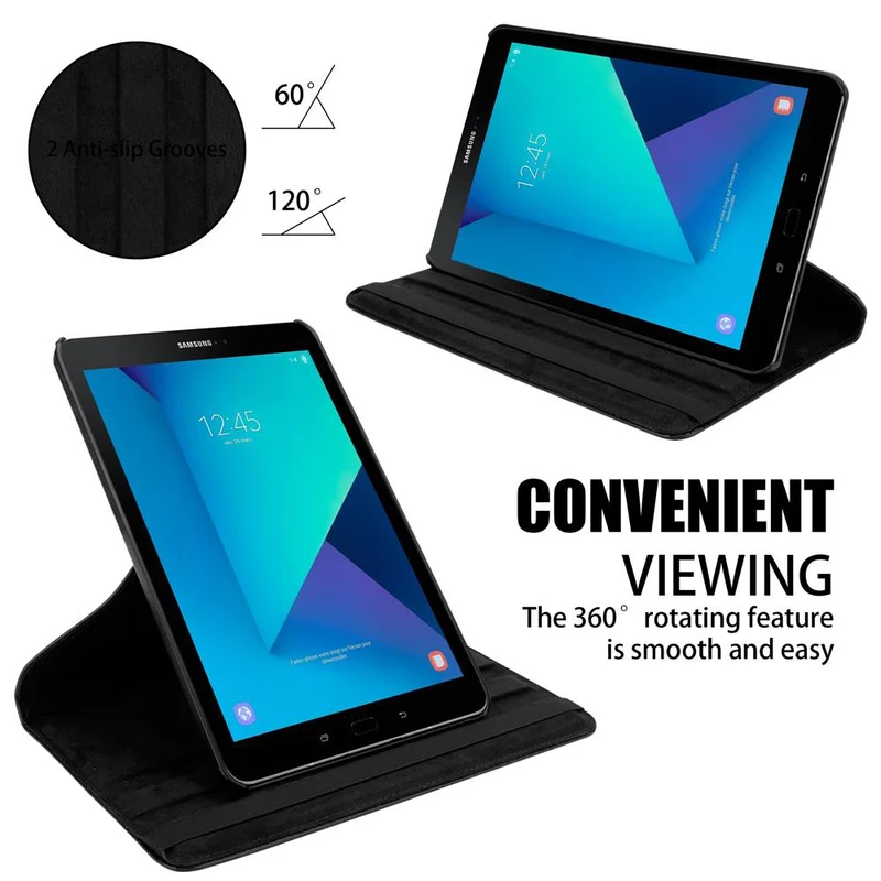 Cadorabo Tablet Hülle kompatibel mit Samsung Galaxy Tab S3 (9.7 Zoll) Schutzhülle OHNE Auto Wake Up, mit Standfunktion und Gummiband Verschluss