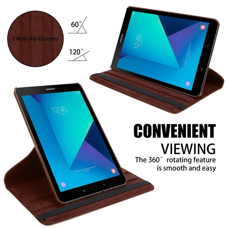 Cadorabo Tablet Hülle kompatibel mit Samsung Galaxy Tab S3 (9.7 Zoll) Schutzhülle OHNE Auto Wake Up, mit Standfunktion und Gummiband Verschluss