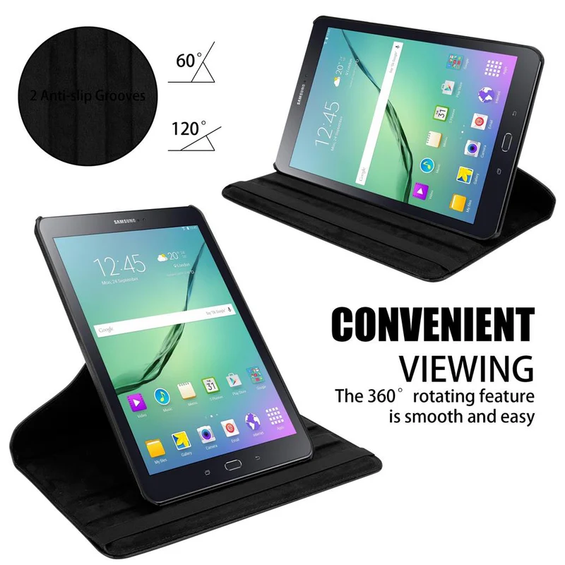 Cadorabo Tablet Hülle kompatibel mit Samsung Galaxy Tab S2 (8 Zoll) Schutzhülle OHNE Auto Wake Up, mit Standfunktion und Gummiband Verschluss