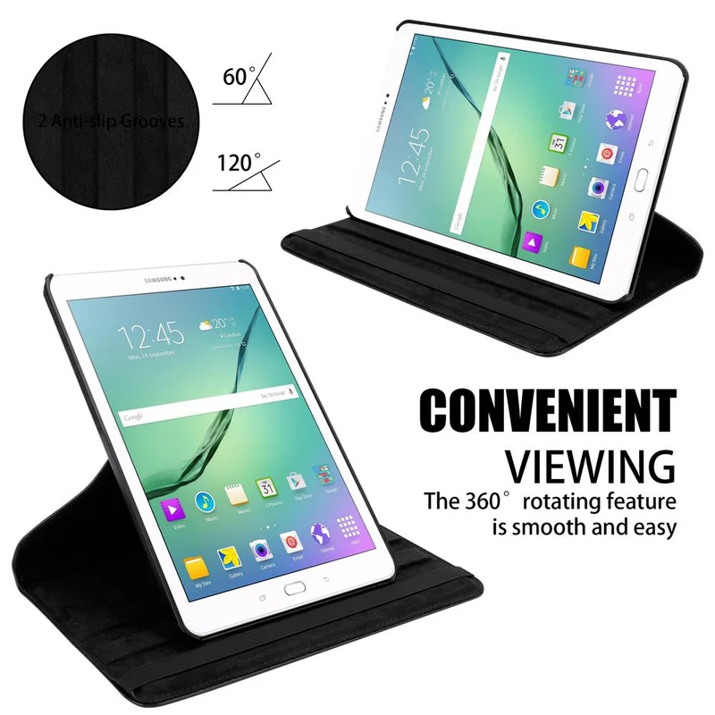 Cadorabo Tablet Hülle kompatibel mit Samsung Galaxy Tab S2 (9.7 Zoll) Schutzhülle OHNE Auto Wake Up, mit Standfunktion und Gummiband Verschluss
