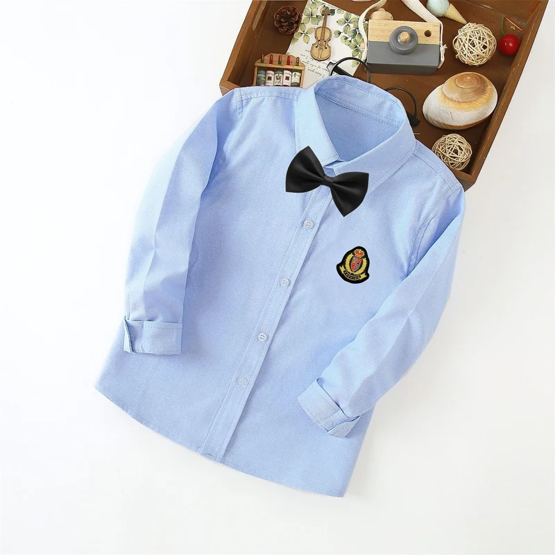 Damen klassisches Langarmhemd mit Wappen Drune