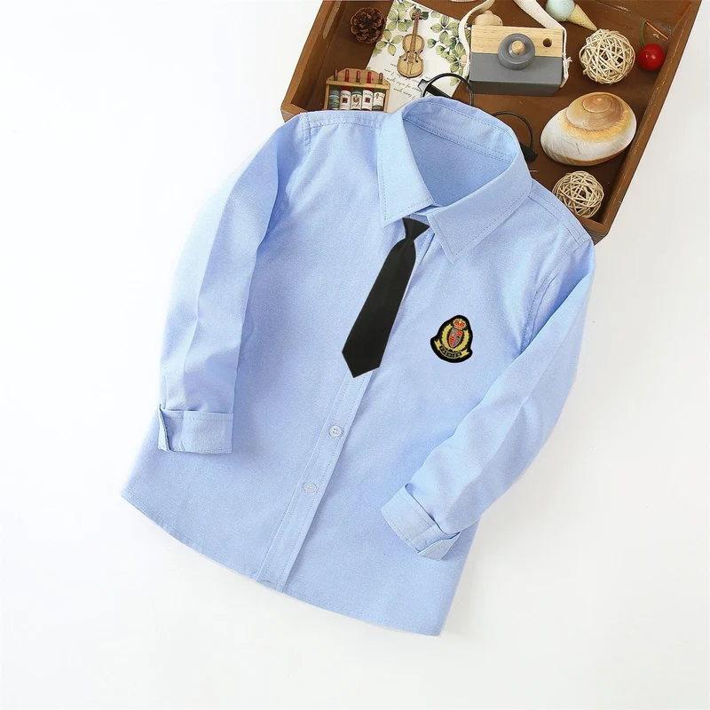 Damen klassisches Langarmhemd mit Wappen Drune
