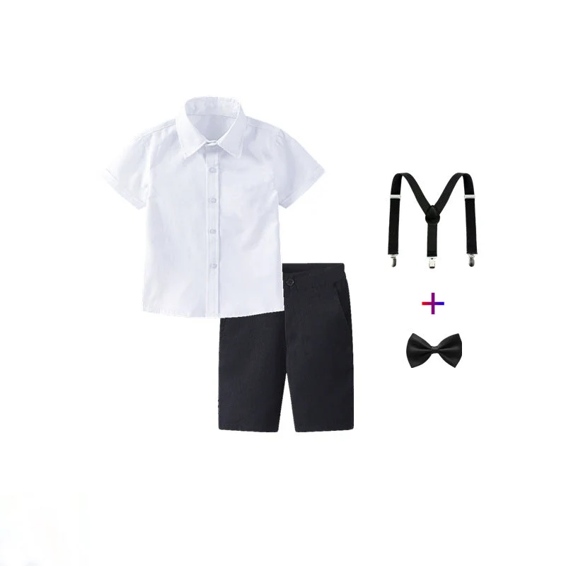 Damen festliches Hemd und Shorts Set mit Hosenträgern Drune