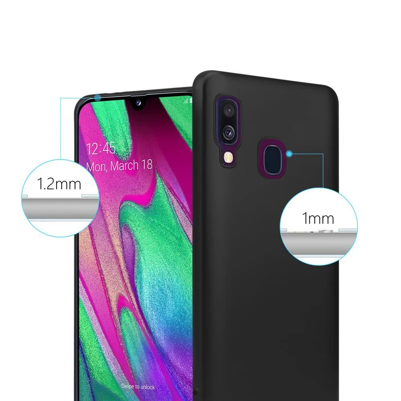 Cadorabo Hülle kompatibel mit Samsung Galaxy A40 Schutzhülle aus flexiblem TPU Silikon