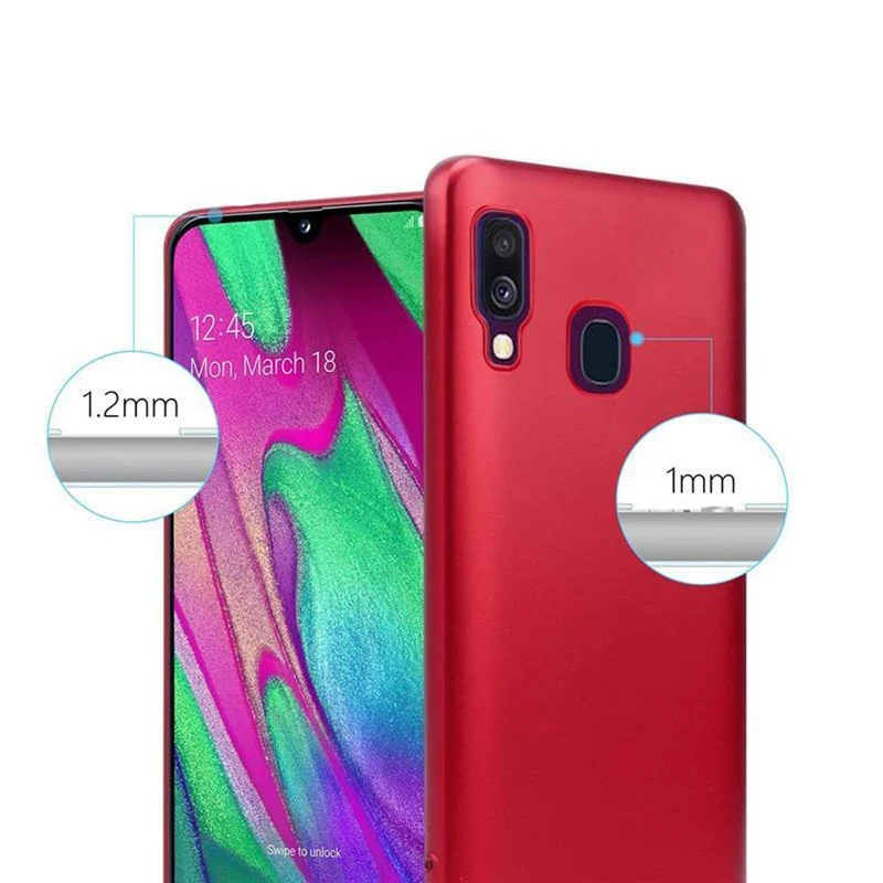 Cadorabo Hülle kompatibel mit Samsung Galaxy A40 Schutzhülle aus flexiblem TPU Silikon