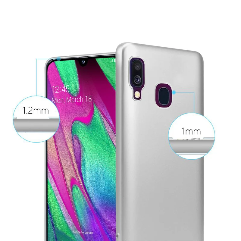 Cadorabo Hülle kompatibel mit Samsung Galaxy A40 Schutzhülle aus flexiblem TPU Silikon
