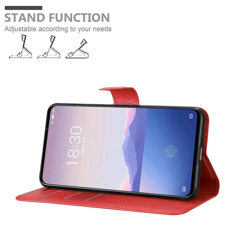 Cadorabo Hülle kompatibel mit MEIZU 16Xs Schutzhülle mit Magnetverschluss, Standfunktion und Kartenfach
