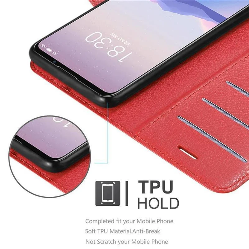 Cadorabo Hülle kompatibel mit MEIZU 16Xs Schutzhülle mit Magnetverschluss, Standfunktion und Kartenfach