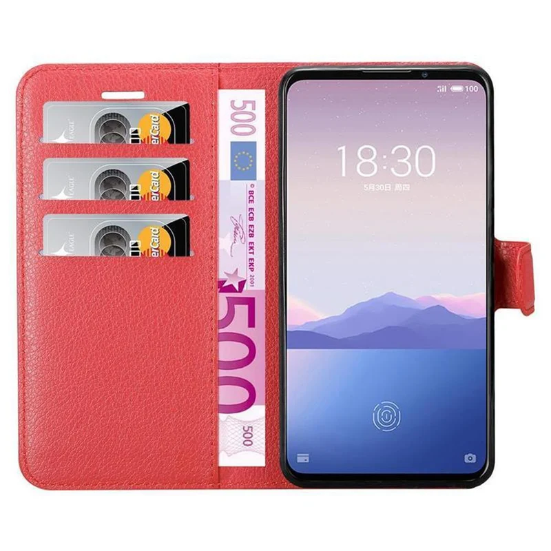 Cadorabo Hülle kompatibel mit MEIZU 16Xs Schutzhülle mit Magnetverschluss, Standfunktion und Kartenfach